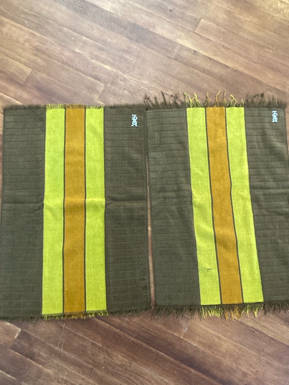2 Yves Saint Laurent Fieldcrest MCM vintage hand towels designer 24” x 17” as i